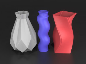 pack 3 flower vase 3d printable models 3D Print Model