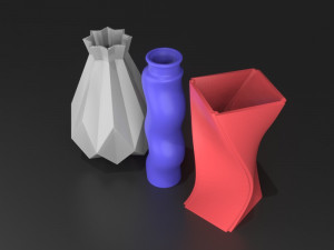 pack 3 flower vase 3d printable models 3D Принт Модель