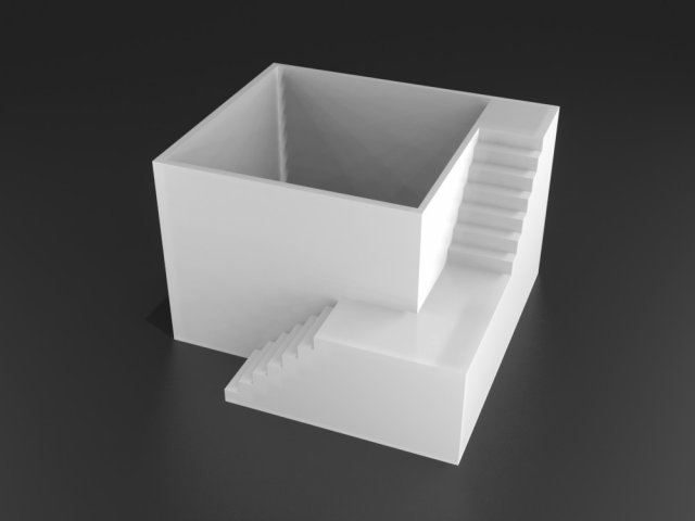 elegant pot plant with stairs 3d printable Model Cetak 3D .c4d .max .obj .3ds .fbx .stl .blend 