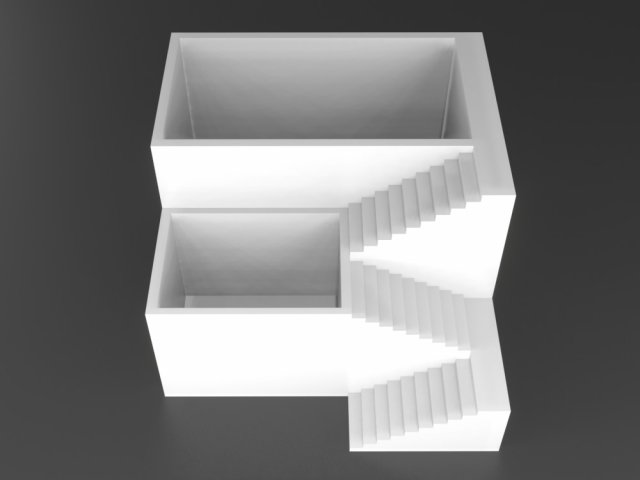 elegant pot plant 2 with stairs 3d printable 3d print model 3D Принт Модель .c4d .max .obj .3ds .fbx .stl .blend