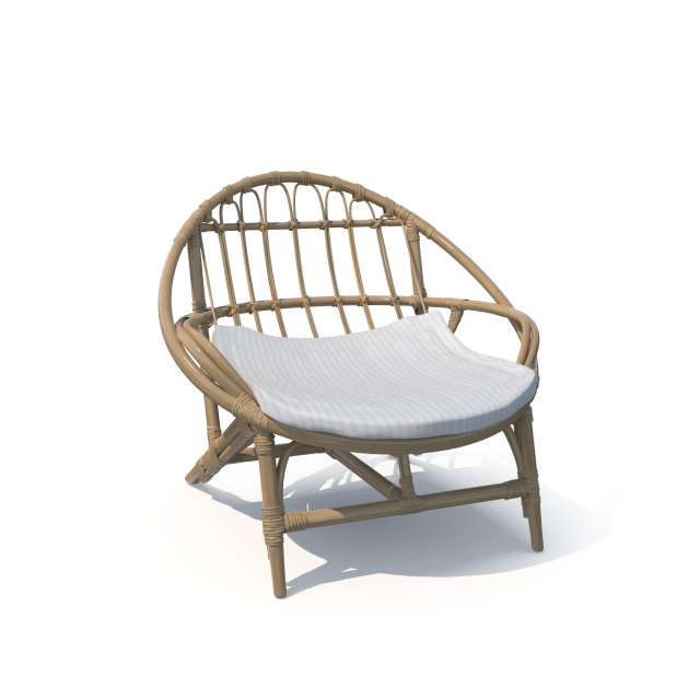 luling rattan chair 3D-Modell .c4d .max .obj .3ds .fbx .stl .blend 