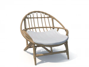 ルリングラタンチェア 3Dモデル