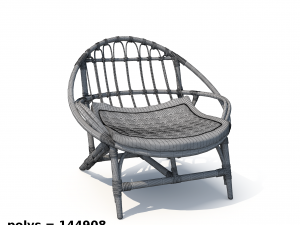 luling rattan chair 3D-Modell