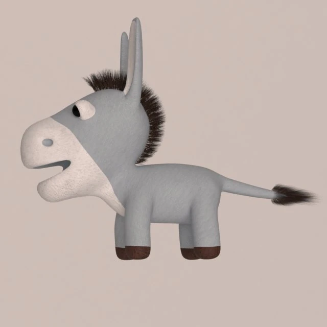 donkey 3D Model .c4d .max .obj .3ds .fbx .stl .blend 