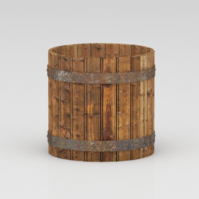 wooden bucket Model 3D .c4d .max .obj .3ds .fbx .stl .blend