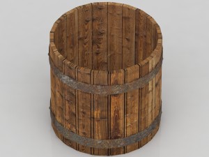 wooden bucket Model 3D