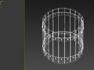 wooden bucket Model 3D
