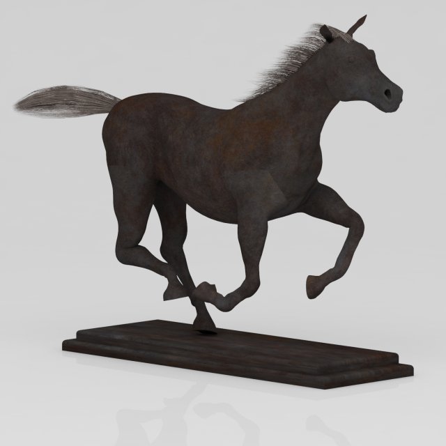 horse statue 3D Model .c4d .max .obj .3ds .fbx .stl .blend 