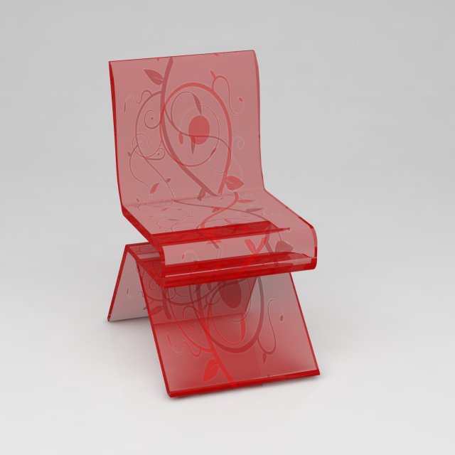glass chair 3D Модель .c4d .max .obj .3ds .fbx .stl .blend 