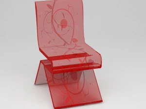 sedia in vetro Modello 3D