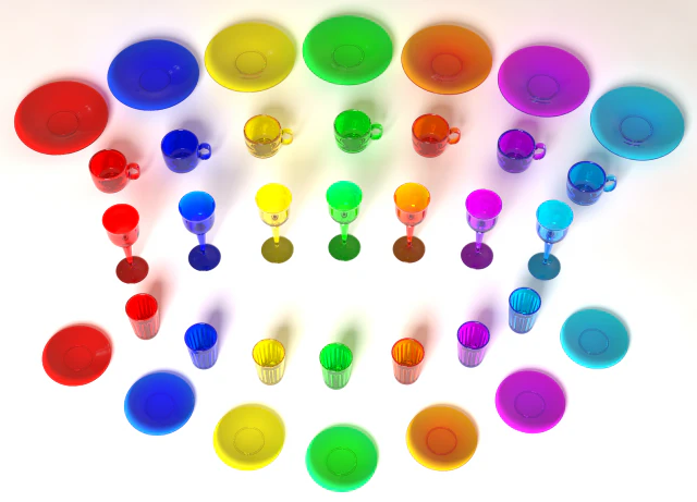 colored glassware 3D Model .c4d .max .obj .3ds .fbx .stl .blend 