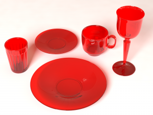 colored glassware Modèle 3D