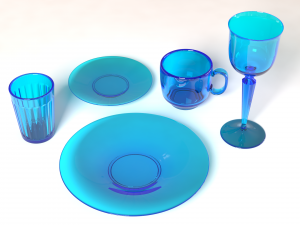 colored glassware Modèle 3D