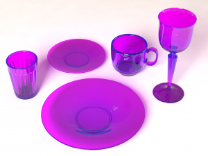 colored glassware Modèle 3D