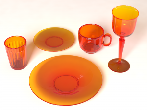colored glassware Modèle 3D