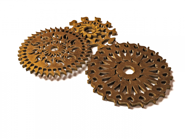 steampunk gear pack 3D Модель .c4d .max .obj .3ds .fbx .stl .blend