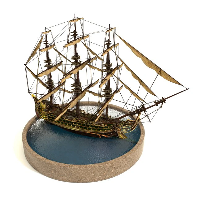 pirate ship 3D Model .c4d .max .obj .3ds .fbx .stl .blend 
