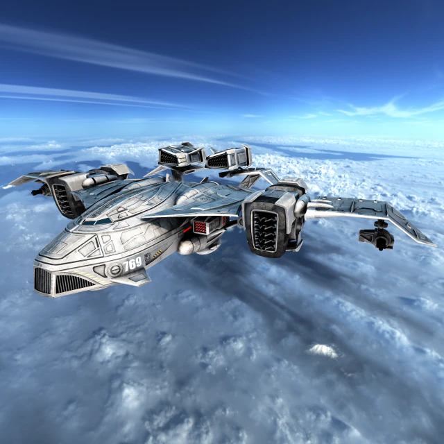 sci-fy dropship 3D Model .c4d .max .obj .3ds .fbx .stl .blend