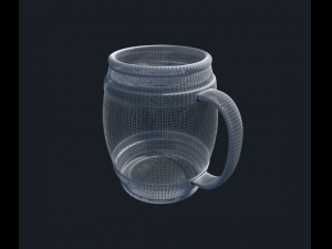 wooden barrel drinking mug 3D 모델
