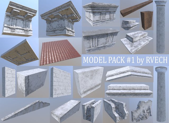 model pack at Model 3D .c4d .max .obj .3ds .fbx .stl .blend 