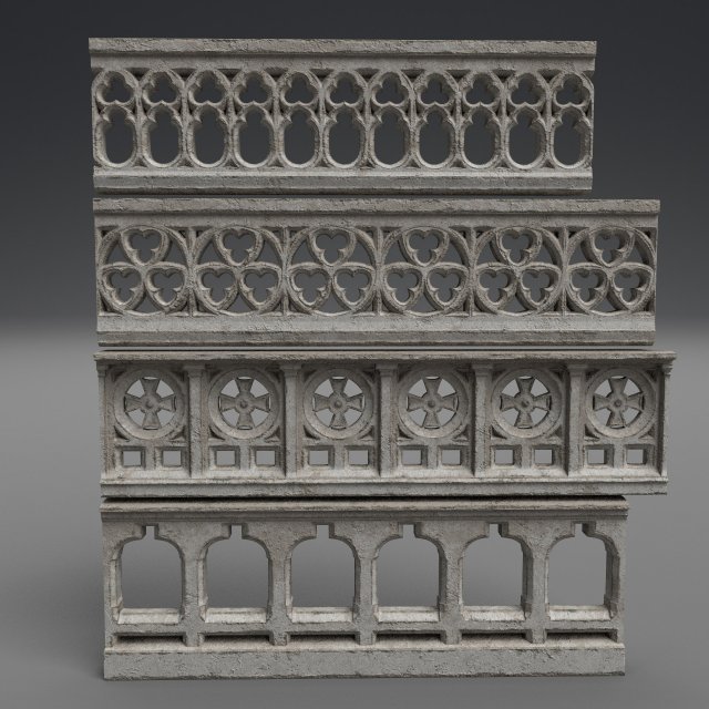 balustrades Model 3D .c4d .max .obj .3ds .fbx .stl .blend