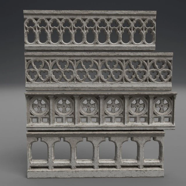 balustrades 3D Model .c4d .max .obj .3ds .fbx .stl .blend 