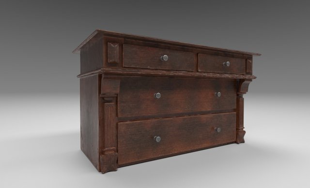 chest of drawers 3D Model .c4d .max .obj .3ds .fbx .stl .blend