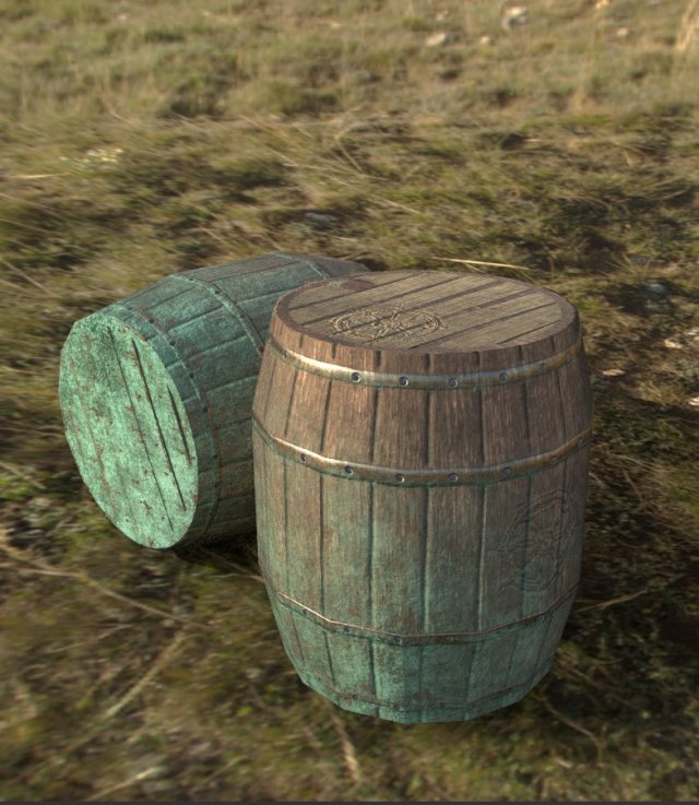 wooden barrels Modelo 3D .c4d .max .obj .3ds .fbx .stl .blend 