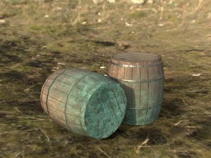 wooden barrels 3D Model