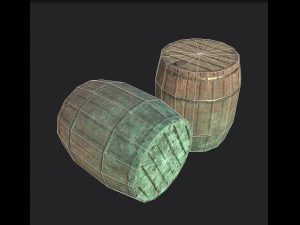 wooden barrels 3D Model