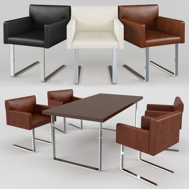 chair and desk - quant cor Model 3D .c4d .max .obj .3ds .fbx .stl .blend 
