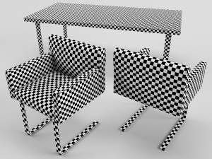 chair and desk - quant cor Model 3D