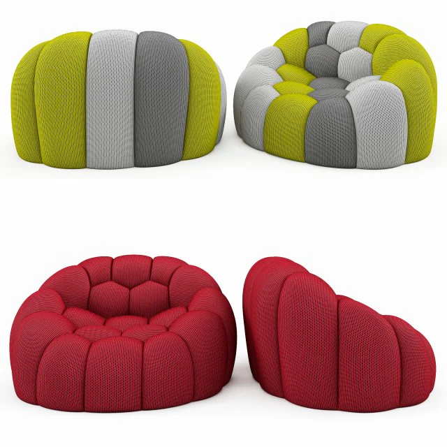 bubble armchair roche bobois 3D Model .c4d .max .obj .3ds .fbx .stl .blend