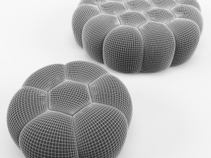 bubble ottoman roche bobois Modelo 3D