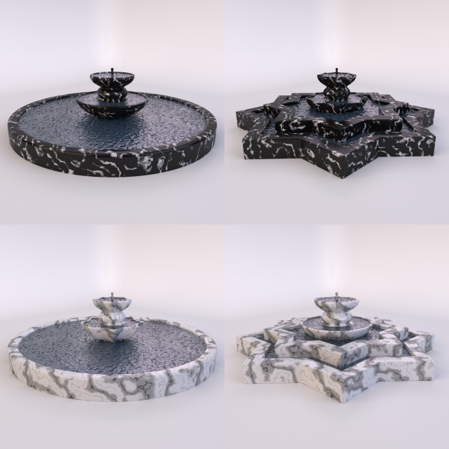 fountain-1 3D 模型 .c4d .max .obj .3ds .fbx .stl .blend 
