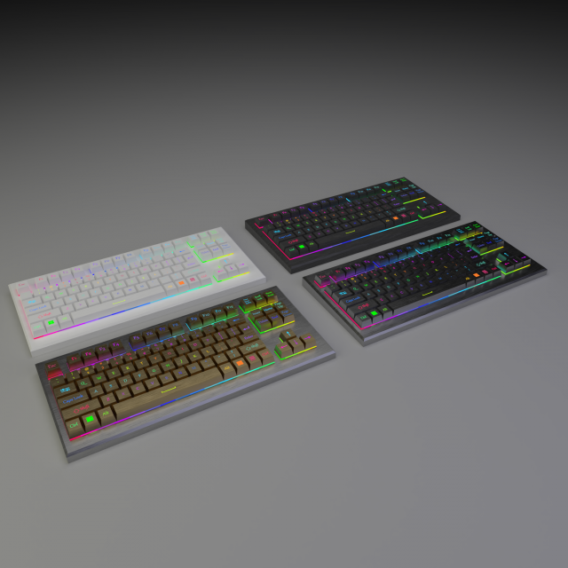 rgb keyboard Model 3D .c4d .max .obj .3ds .fbx .stl .blend 
