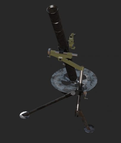 l16a2 mortar 81mm l16 3D Model .c4d .max .obj .3ds .fbx .stl .blend 