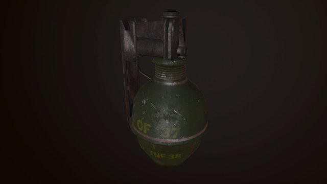 of 37 hand grenade france army 3D Модель .c4d .max .obj .3ds .fbx .stl .blend 