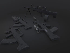 qbz 95 qbb95 qbz95b 팩 로우 폴리 3D 모델