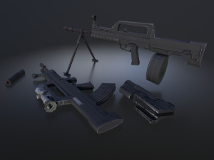 qbz 95 qbb95 qbz95b pack low-poly 3D 模型