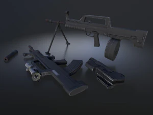 qbz 95 qbb95 qbz95b pack low-poly 3D Model