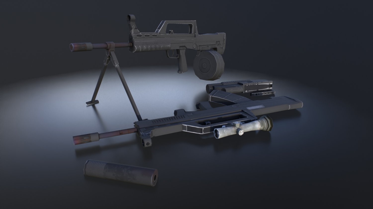 Qbz 95 Qbb95 Qbz95b Pack Low Poly 3d Model In Submachine Guns 3dexport