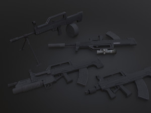 qbz 95 qbb95 qbz95b pack low-poly 3D 模型