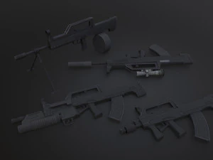 qbz 95 qbb95 qbz95b pack low-poly 3D Model