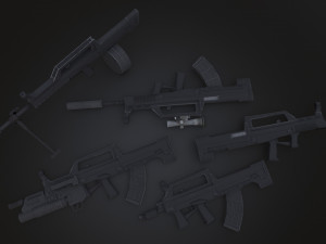 qbz 95 qbb95 qbz95b pack low-poly 3D 模型