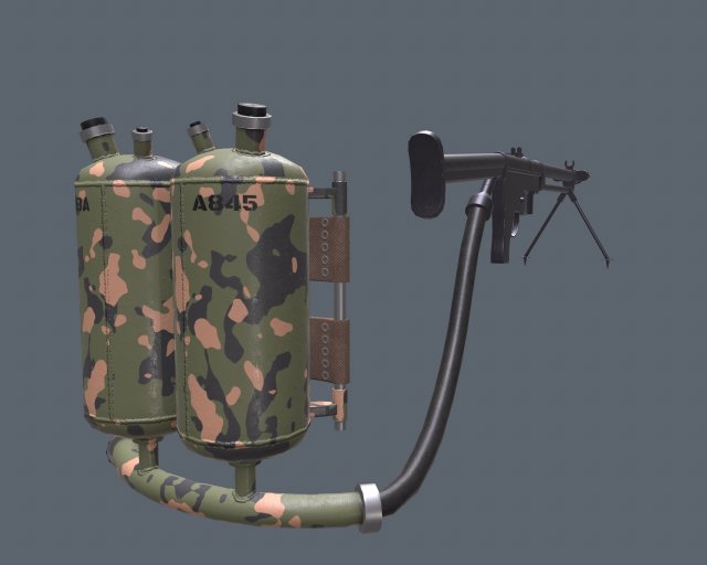 type-02c chinese flamethrower Modèle 3D .c4d .max .obj .3ds .fbx .stl .blend 