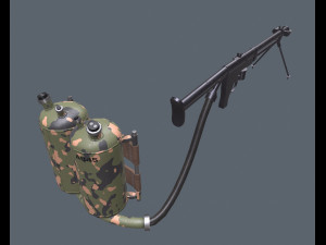 type-02c chinese flamethrower Modèle 3D