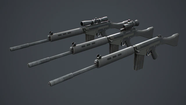 fn fal pack 3D Model .c4d .max .obj .3ds .fbx .stl .blend 