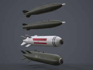 China Aviation Bomb Pack low-poly Modello 3D