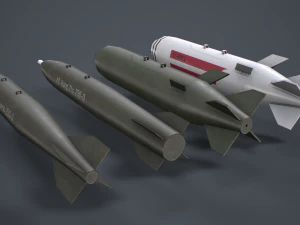 China Aviation Bomb Pack low-poly 3D Model